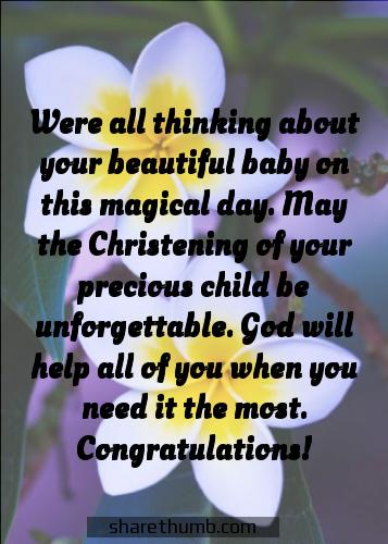 note for christening card